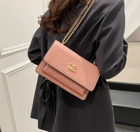 Trendy Rhombus Pattern Chain Strap High Stylish Messenger Durable Bag Mssza