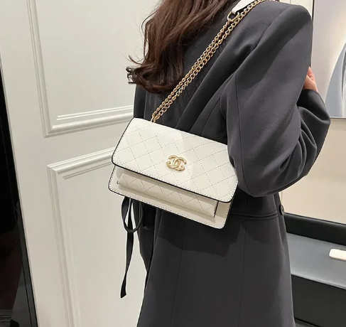 Trendy Rhombus Pattern Chain Strap High Stylish Messenger Durable Bag Mssza