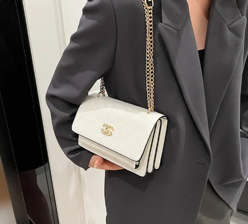 Trendy Rhombus Pattern Chain Strap High Stylish Messenger Durable Bag Mssza