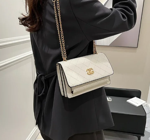 Trendy Rhombus Pattern Chain Strap High Stylish Messenger Durable Bag Mssza
