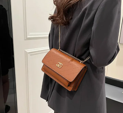 Trendy Rhombus Pattern Chain Strap High Stylish Messenger Durable Bag Mssza