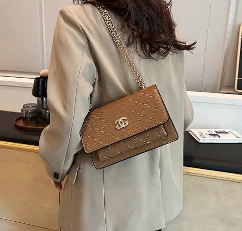 Trendy Rhombus Pattern Chain Strap High Stylish Messenger Durable Bag Mssza