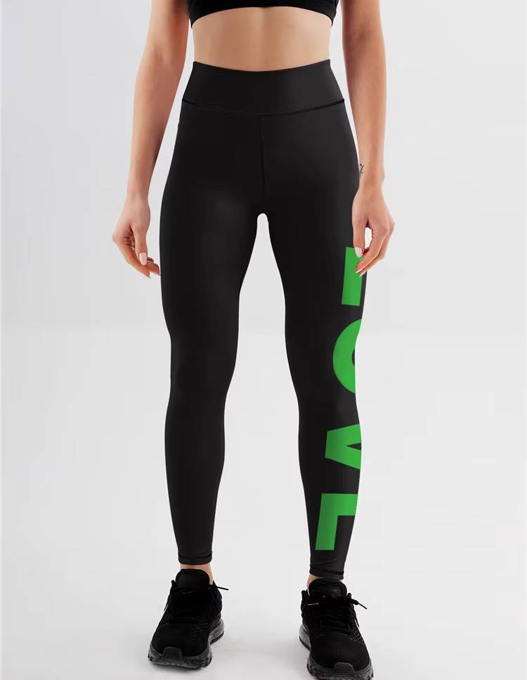 Trendy Seamless Letter Printed Ankle-Length Yoga Leggings Mssza