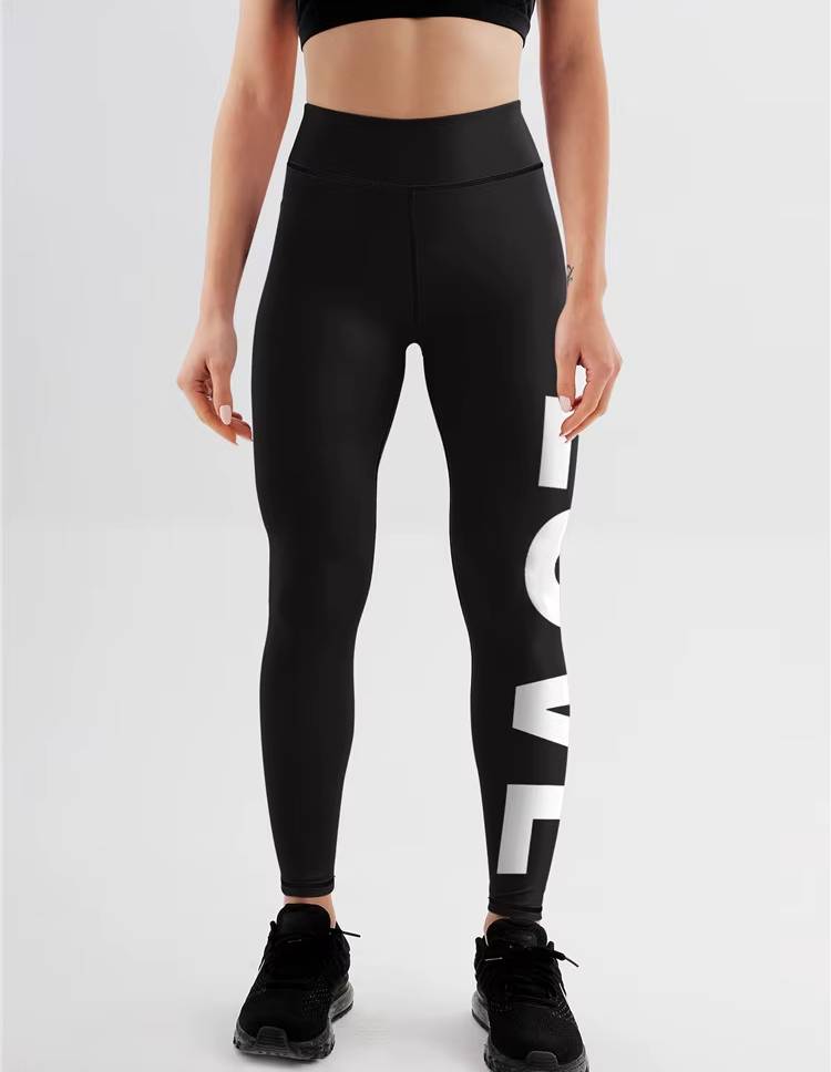 Trendy Seamless Letter Printed Ankle-Length Yoga Leggings Mssza
