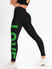 Trendy Seamless Letter Printed Ankle-Length Yoga Leggings Mssza
