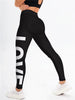 Trendy Seamless Letter Printed Ankle-Length Yoga Leggings Mssza