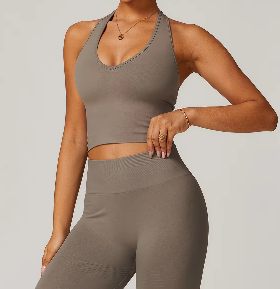 Trendy Seamless Neck Sports High Support Gym Yoga Top Mssza