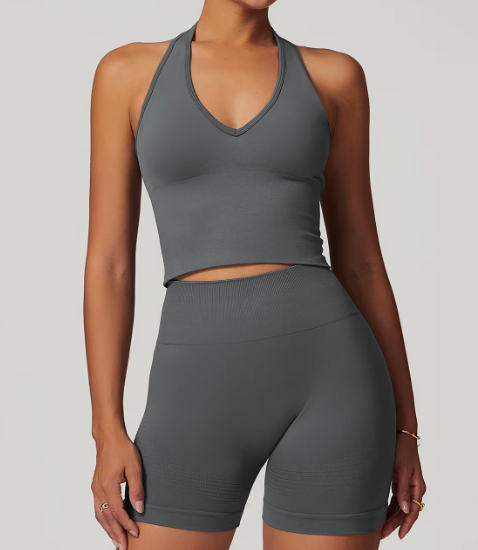Trendy Seamless Neck Sports High Support Gym Yoga Top Mssza