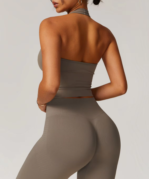Trendy Seamless Neck Sports High Support Gym Yoga Top Mssza