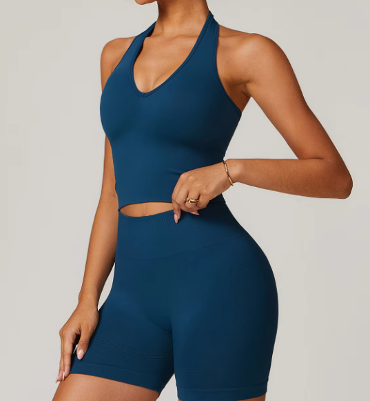 Trendy Seamless Neck Sports High Support Gym Yoga Top Mssza