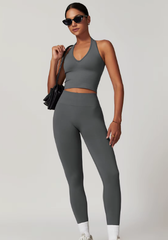 Trendy Seamless Neck Sports High Support Gym Yoga Top Mssza