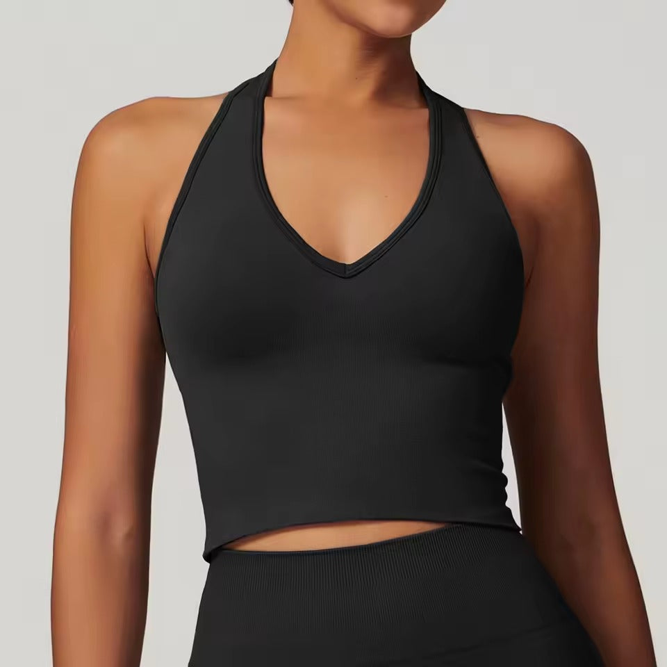 Trendy Seamless Neck Sports High Support Gym Yoga Top Mssza