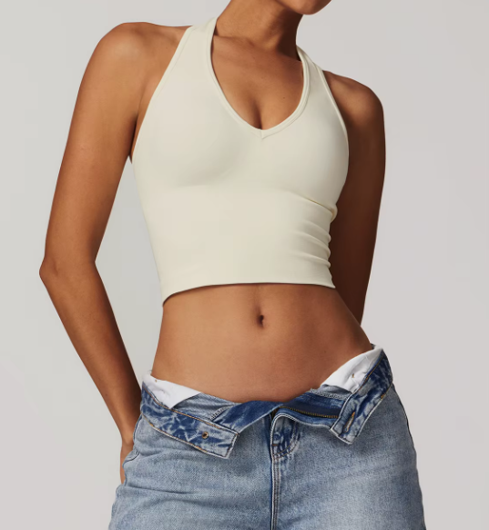 Trendy Seamless Neck Sports High Support Gym Yoga Top Mssza
