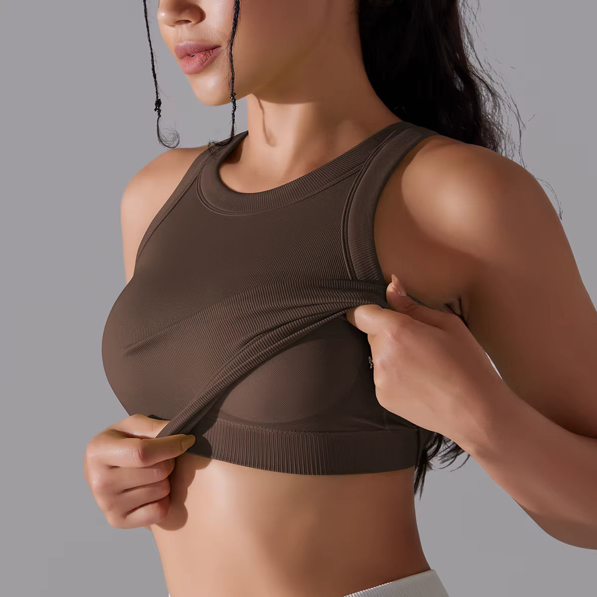 Trendy Seamless Shockproof Vest High Elastic Sports Bra Mssza