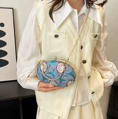 Trendy Sequin Beading Hand-Held Dinner Crossbody Chain Bag Mssza