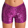 Trendy Shiny Sequins Nightclub Pole Dancing Low Rise Stretchy Shorts Mssza