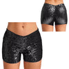 Trendy Shiny Sequins Nightclub Pole Dancing Low Rise Stretchy Shorts Mssza
