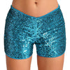 Trendy Shiny Sequins Nightclub Pole Dancing Low Rise Stretchy Shorts Mssza