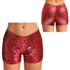 Trendy Shiny Sequins Nightclub Pole Dancing Low Rise Stretchy Shorts Mssza