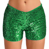 Trendy Shiny Sequins Nightclub Pole Dancing Low Rise Stretchy Shorts Mssza
