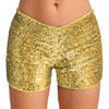 Trendy Shiny Sequins Nightclub Pole Dancing Low Rise Stretchy Shorts Mssza