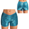 Trendy Shiny Sequins Nightclub Pole Dancing Low Rise Stretchy Shorts Mssza