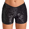 Trendy Shiny Sequins Nightclub Pole Dancing Low Rise Stretchy Shorts Mssza