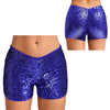 Trendy Shiny Sequins Nightclub Pole Dancing Low Rise Stretchy Shorts Mssza