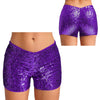 Trendy Shiny Sequins Nightclub Pole Dancing Low Rise Stretchy Shorts Mssza