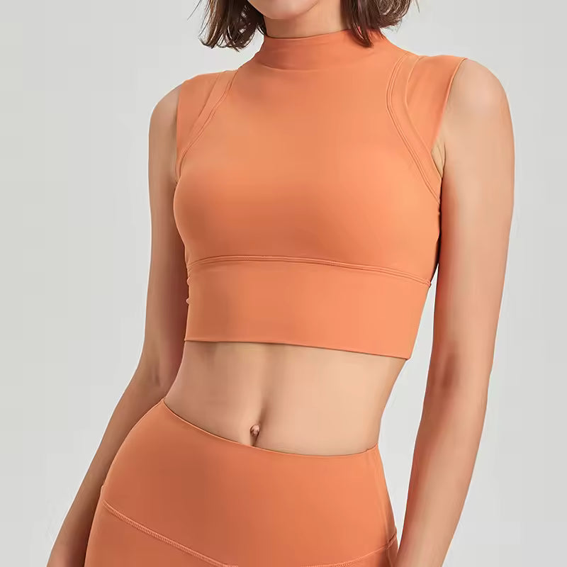 Trendy Shockproof High Impact Breathable Gym Crop Top Mssza