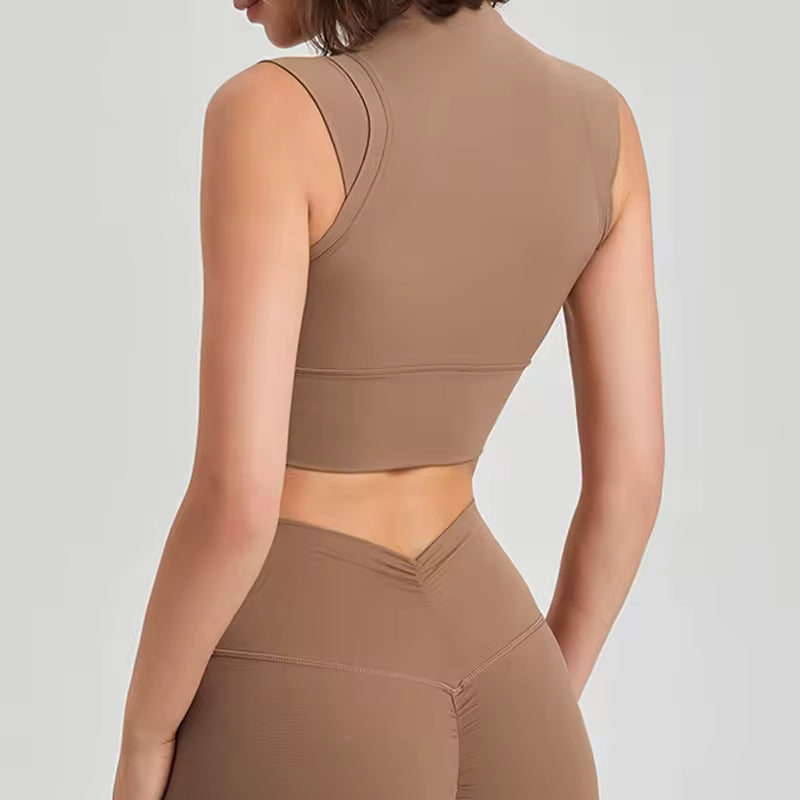 Trendy Shockproof High Impact Breathable Gym Crop Top Mssza