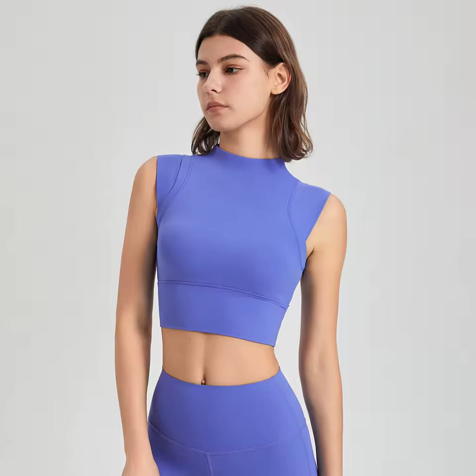 Trendy Shockproof High Impact Breathable Gym Crop Top Mssza