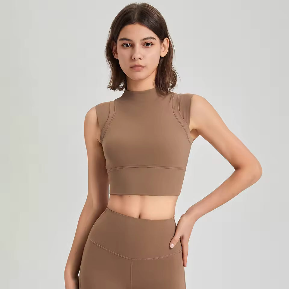 Trendy Shockproof High Impact Breathable Gym Crop Top Mssza