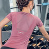 Trendy Short Sleeve Slit Pockets Sports T-Shirt Yoga Wear Mssza