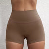 Trendy Soft Pop Solid Color High Waist Gym Yoga Short Mssza