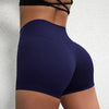 Trendy Soft Pop Solid Color High Waist Gym Yoga Short Mssza
