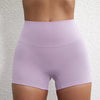 Trendy Soft Pop Solid Color High Waist Gym Yoga Short Mssza