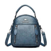 Trendy Solid Multi-pocket Retractable Travel Leather Backpacks Mssza