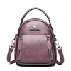 Trendy Solid Multi-pocket Retractable Travel Leather Backpacks Mssza