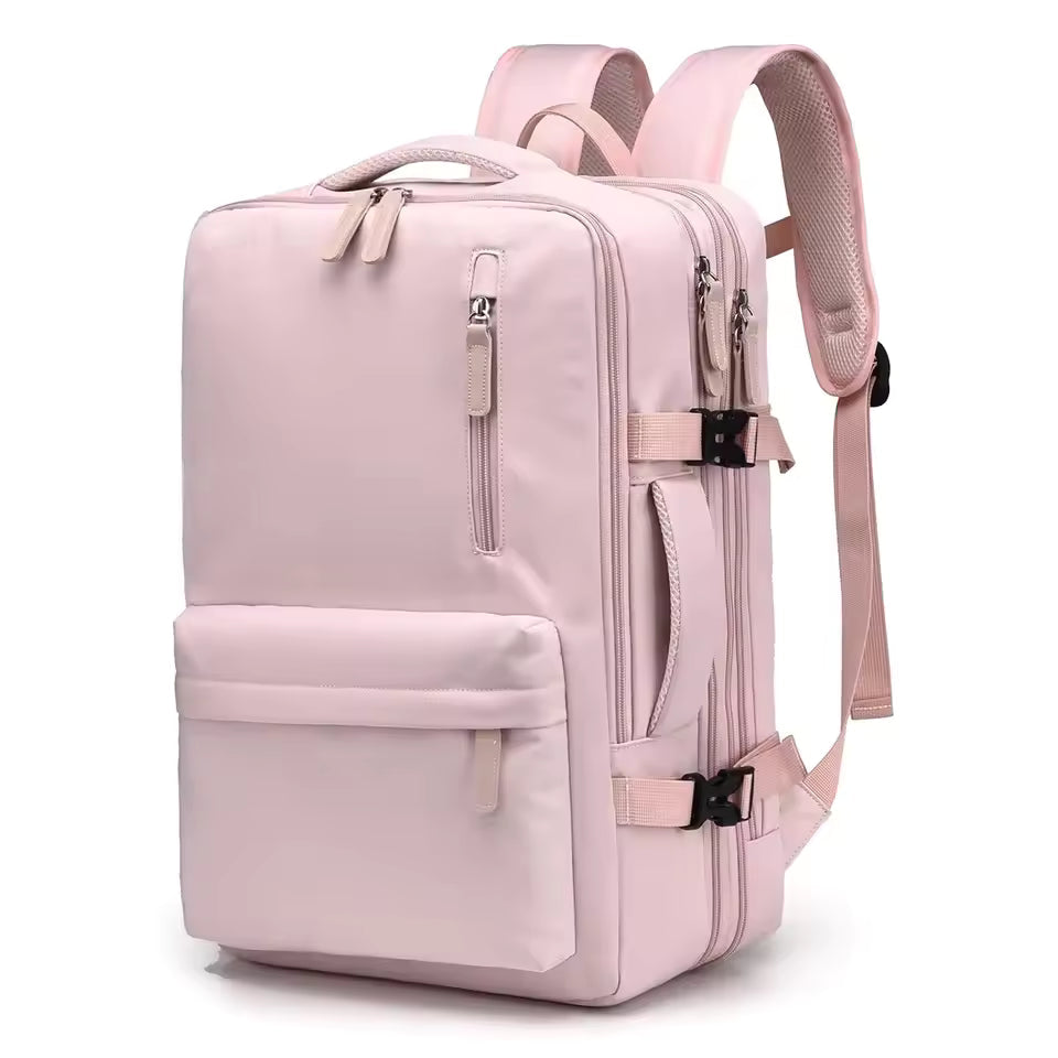 Trendy Solid Zipper Cabin Hand Luggage Aeroplane Travel School Backpack Mssza