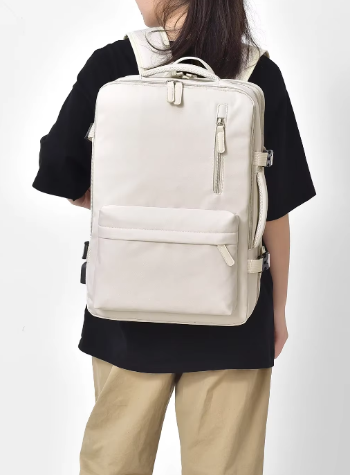 Trendy Solid Zipper Cabin Hand Luggage Aeroplane Travel School Backpack Mssza