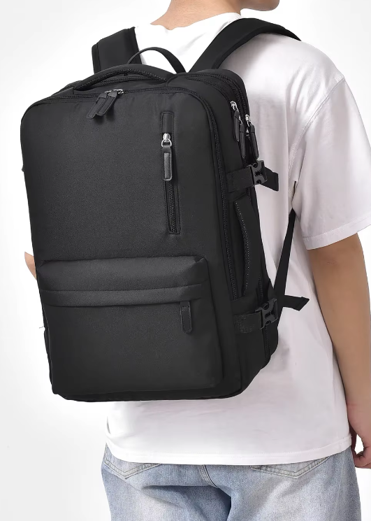 Trendy Solid Zipper Cabin Hand Luggage Aeroplane Travel School Backpack Mssza