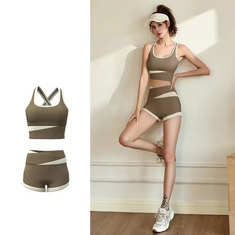 Trendy Sports Short Skirt And Top Thin Yoga 2 Piece Sets Mssza