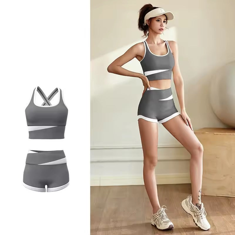 Trendy Sports Short Skirt And Top Thin Yoga 2 Piece Sets Mssza
