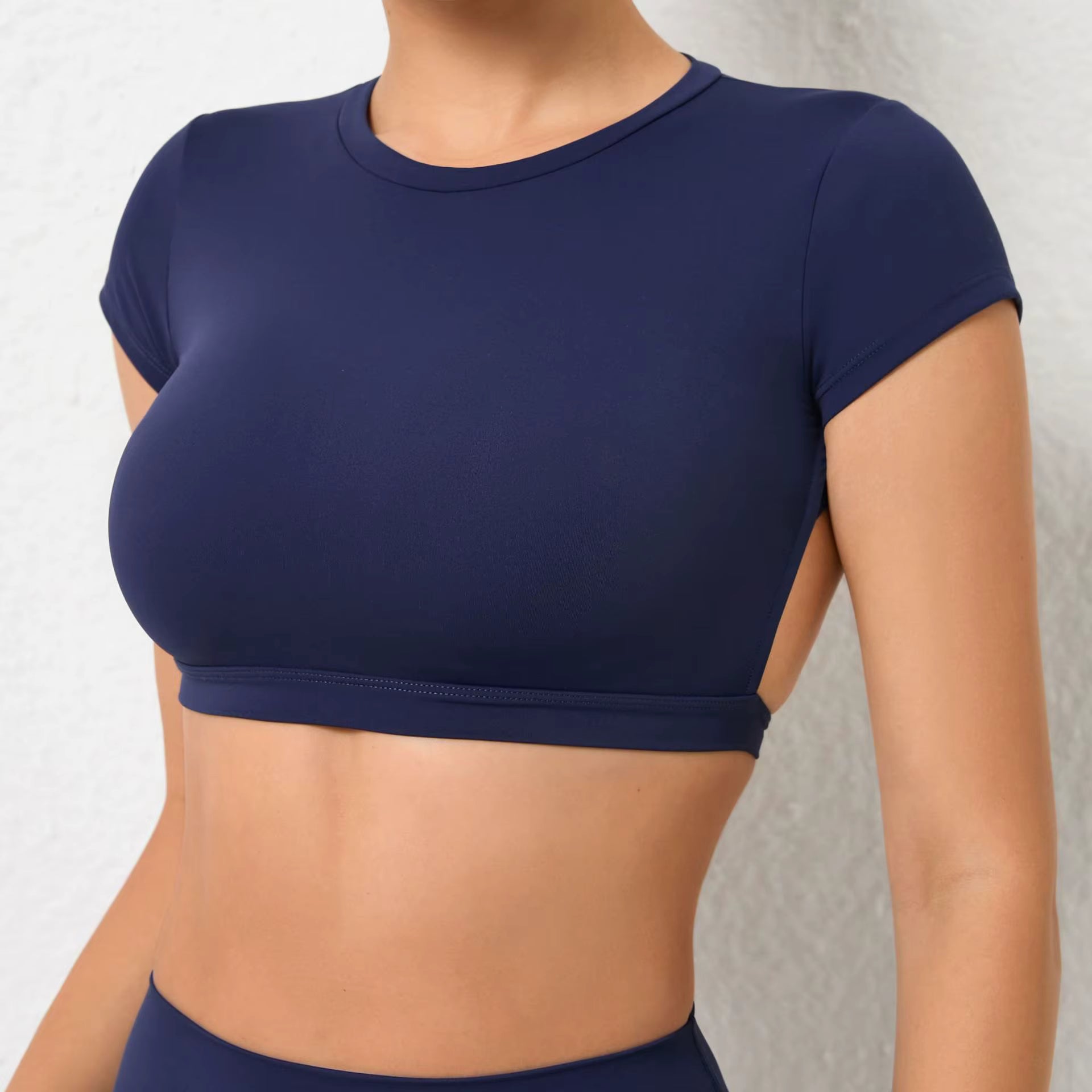 Trendy Sportswear Backless Yoga Clothing Chest Pads Sport Crop Tops Mssza