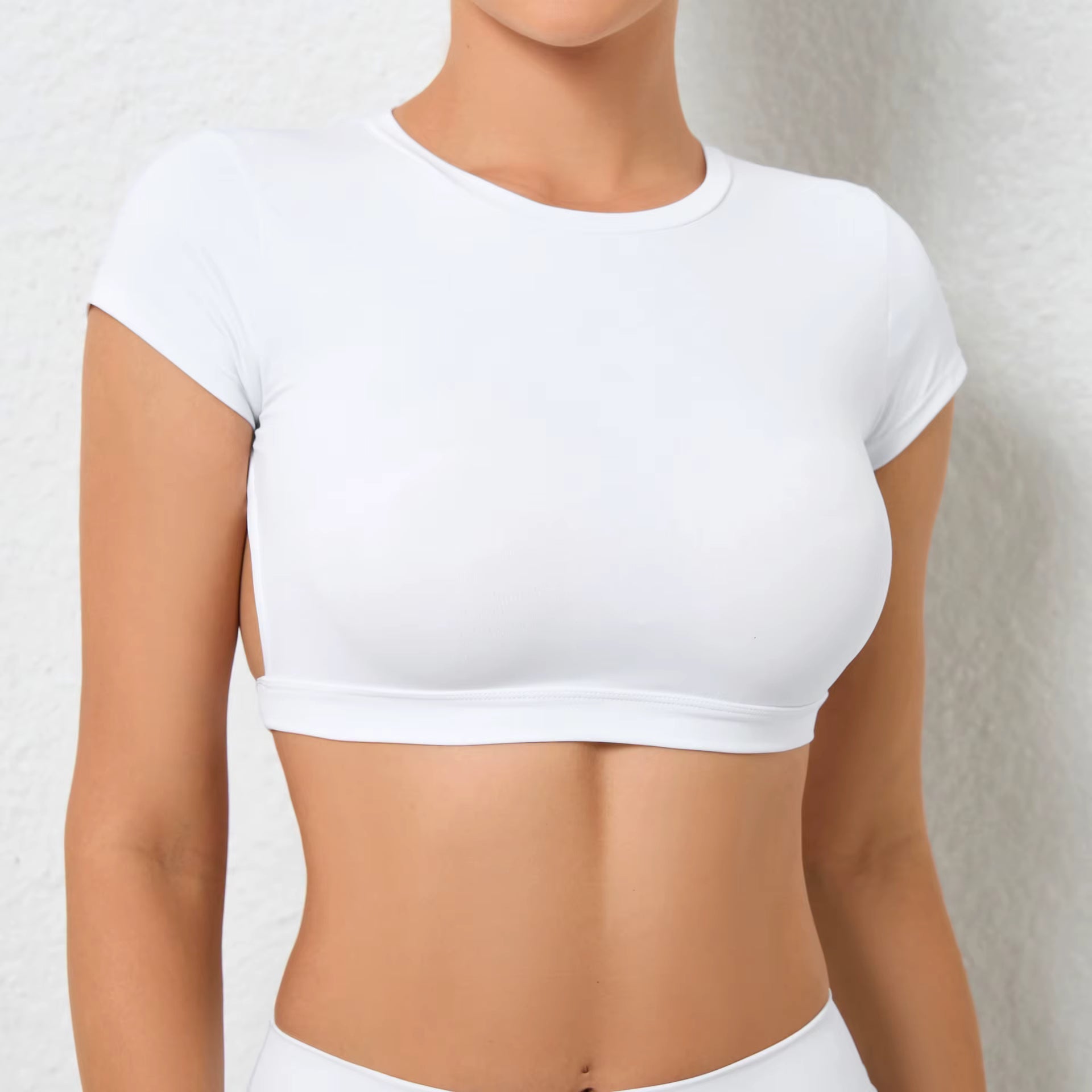 Trendy Sportswear Backless Yoga Clothing Chest Pads Sport Crop Tops Mssza