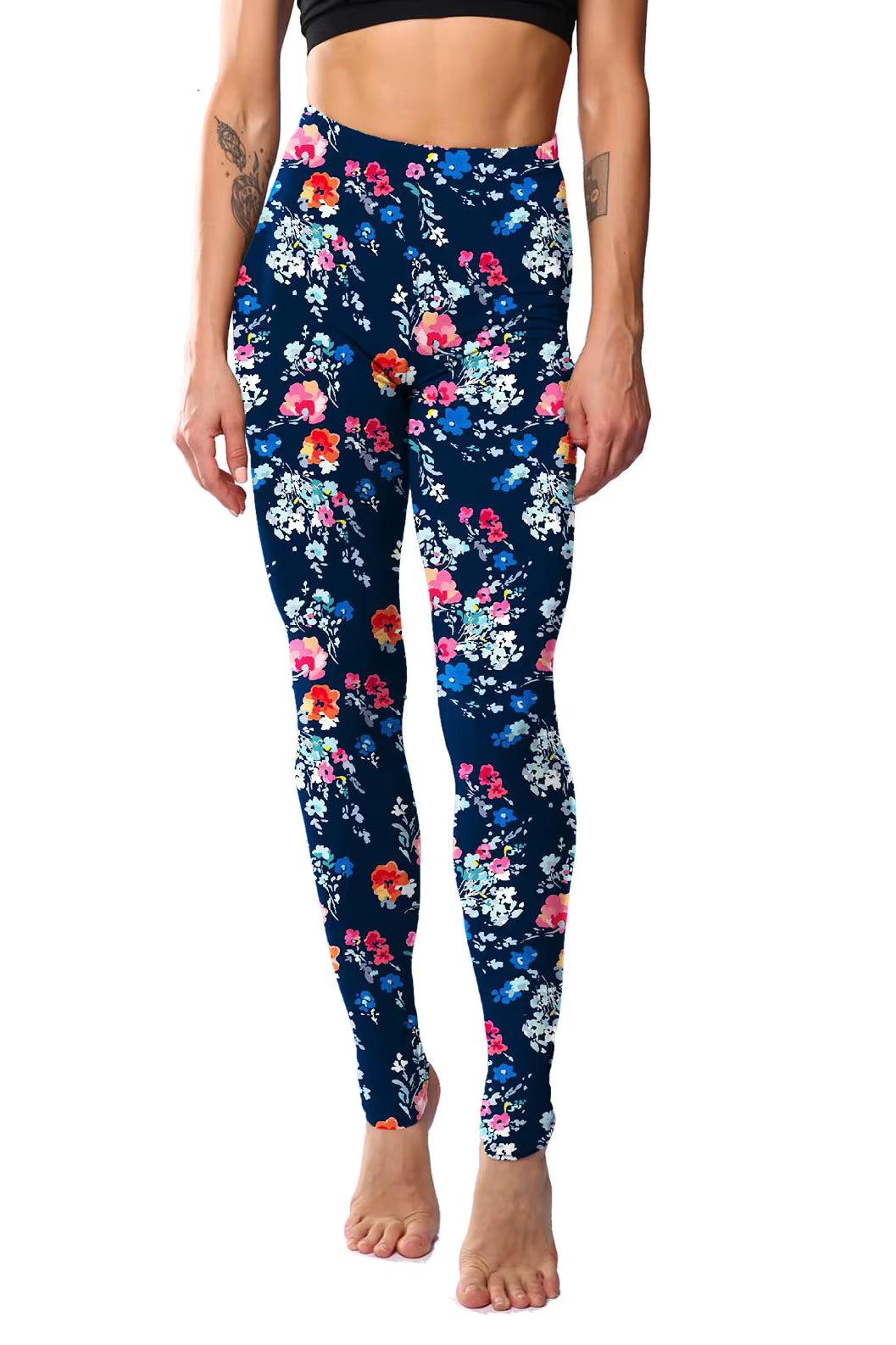 Trendy Stretchable Tights High Waist Floral Printed Leggings Mssza