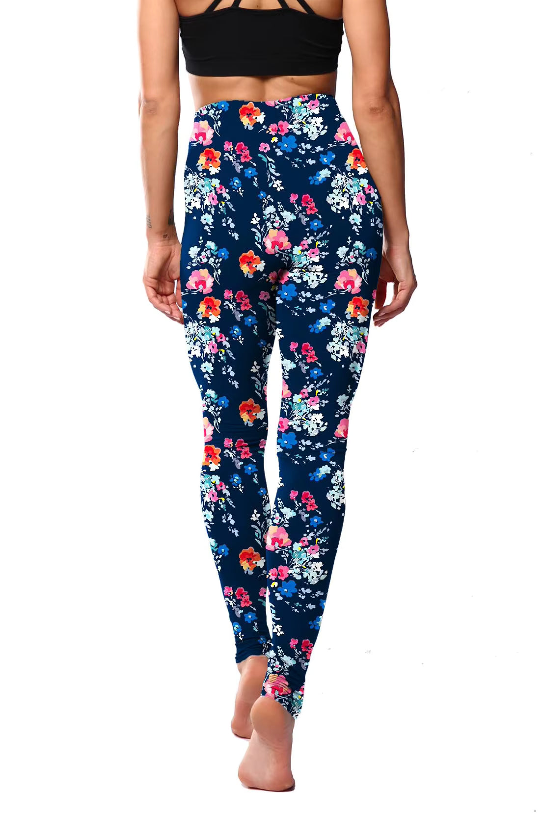 Trendy Stretchable Tights High Waist Floral Printed Leggings Mssza