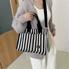 Trendy Striped Cool Street Large Capacity Travel Shopping Tote Bag Mssza