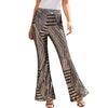 Trendy Striped Sequin High Waist Loose Wide Leg Pants Mssza